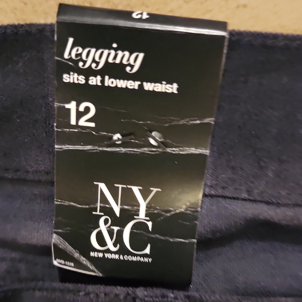 NY&C. Size 12  NWT Black Velveteen Jeans Stretch Jegging Legging Straight Leg